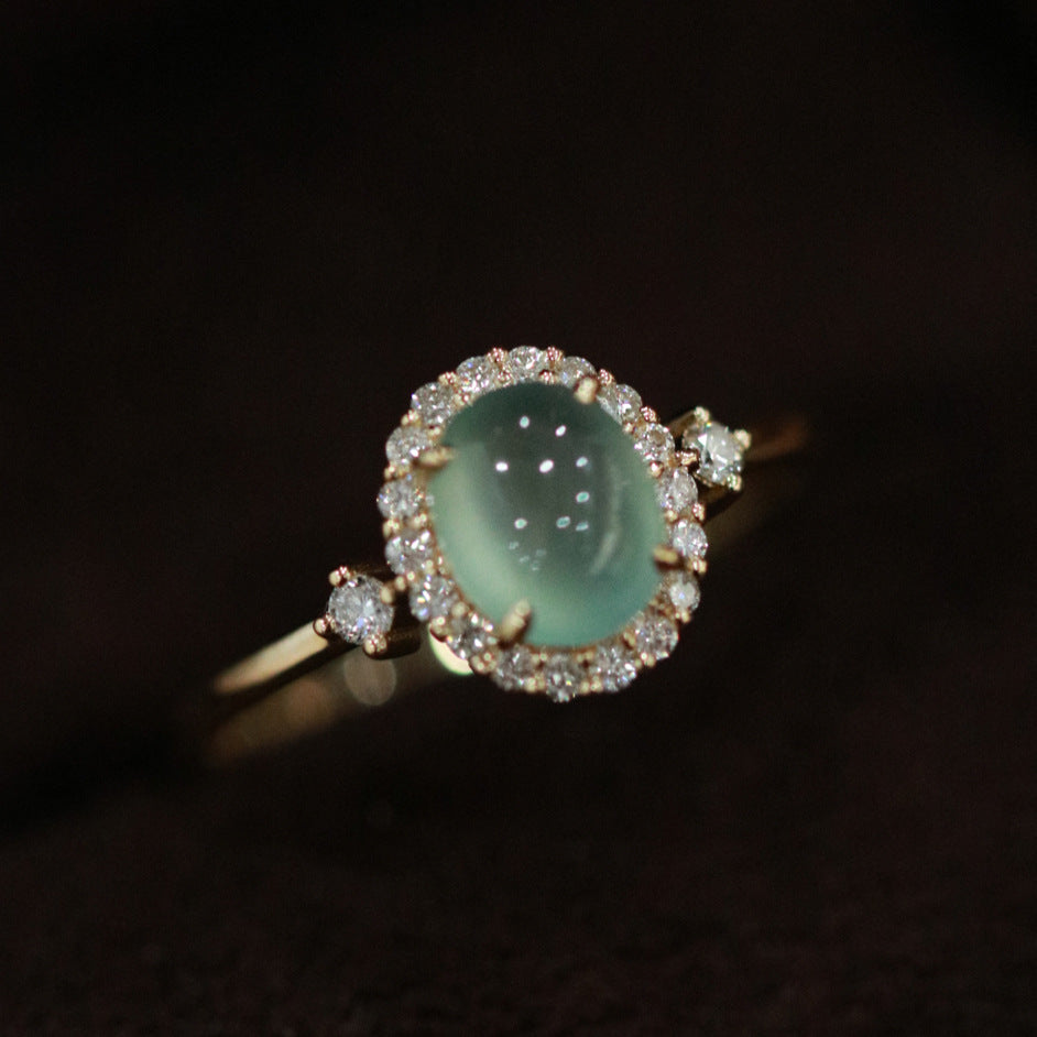 Wholesale Copper Plated Gold New Jade Chalcedony Ring